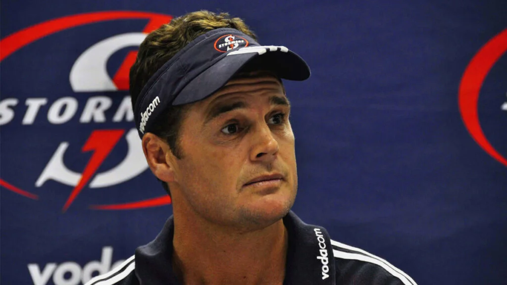 Coach Rassie Erasmus of the Stormers attends a Stormers Super 14 press conference