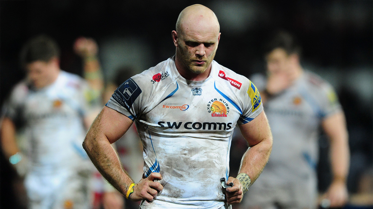 Jack Yeandle of Exeter Chiefs shows dejection during the Aviva Premiership match in 2016